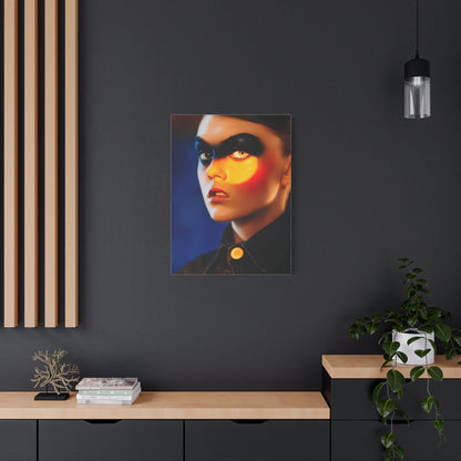 High Fashion Editorial Neon Shadow Portrait Wall Art & Canvas Print