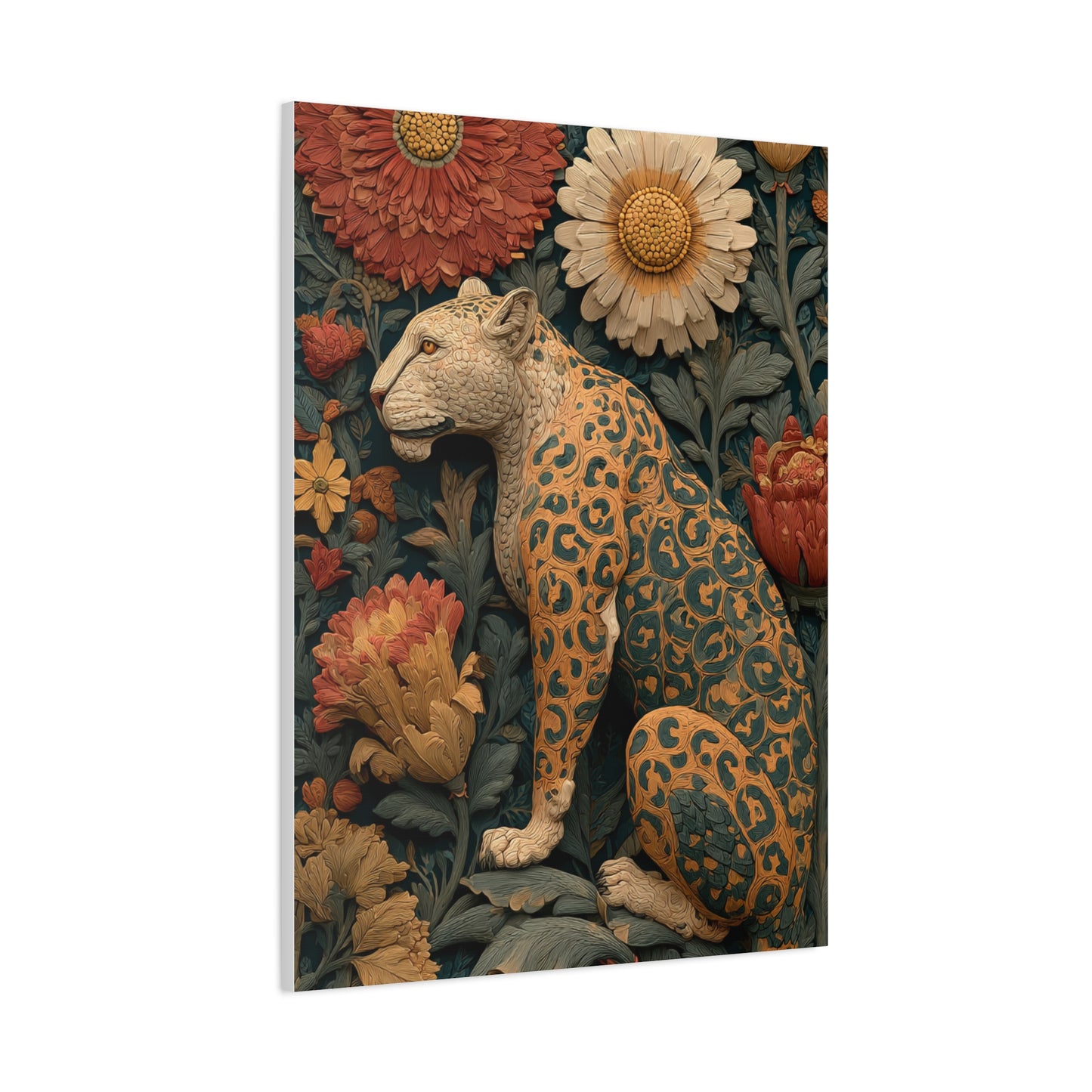 Talavera Jaguar Folk Pattern Wall Art & Canvas Print