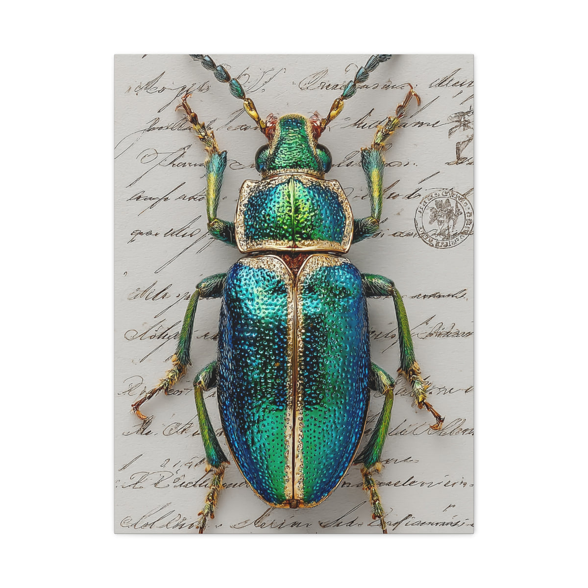 Emerald Beetle Natural History Wall Art & Canvas Print