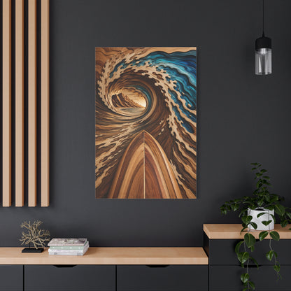 Surfboard Perspective Wooden Wave Tunnel Wall Art & Canvas Print