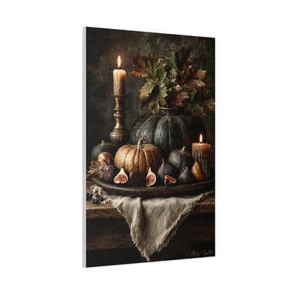 Autumn Harvest Candle Still Life Wall Art & Canvas Print