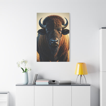 Golden Light American Bison Portrait Wall Art & Canvas Print