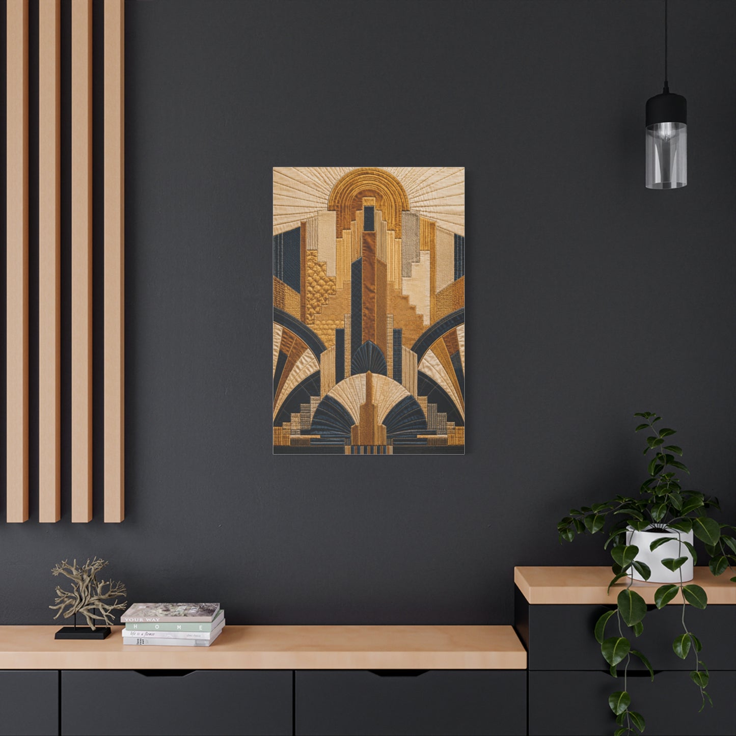 Art Deco Textile Geometric Tapestry Wall Art & Canvas Print