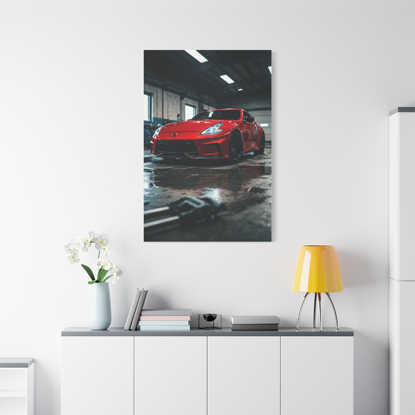 Nissan 370Z Underground Mechanic Garage Wall Art & Canvas Prints