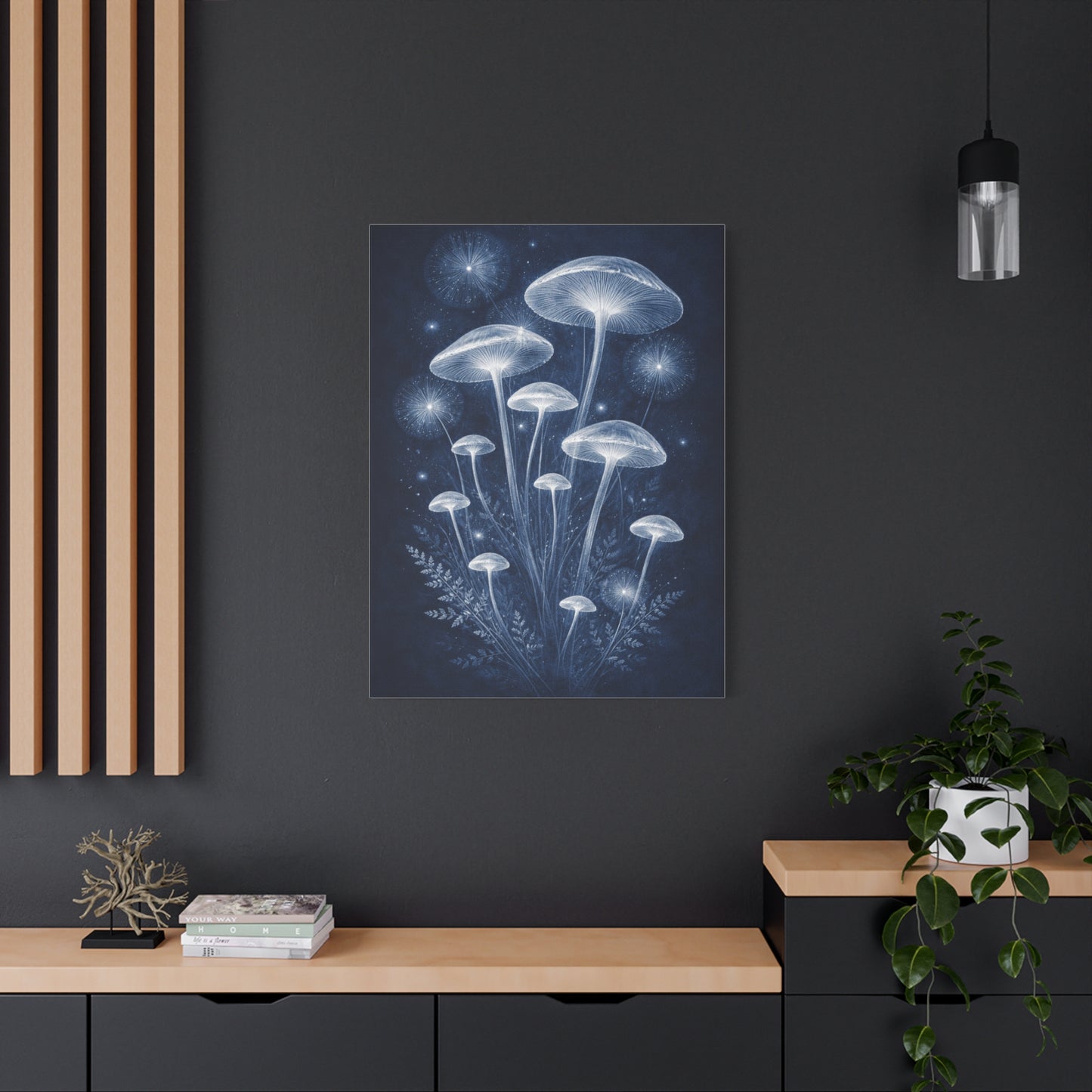 Luminous Blue Herbarium Cyanotype Wall Art & Canvas Print