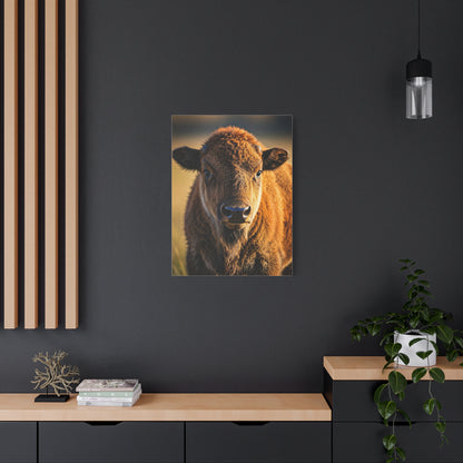 Young Plains Bison Calf Portrait Wall Art & Canvas Print