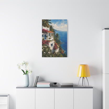 Mediterranean Coastal Villa Escape Tropical Wall Art & Canvas Print