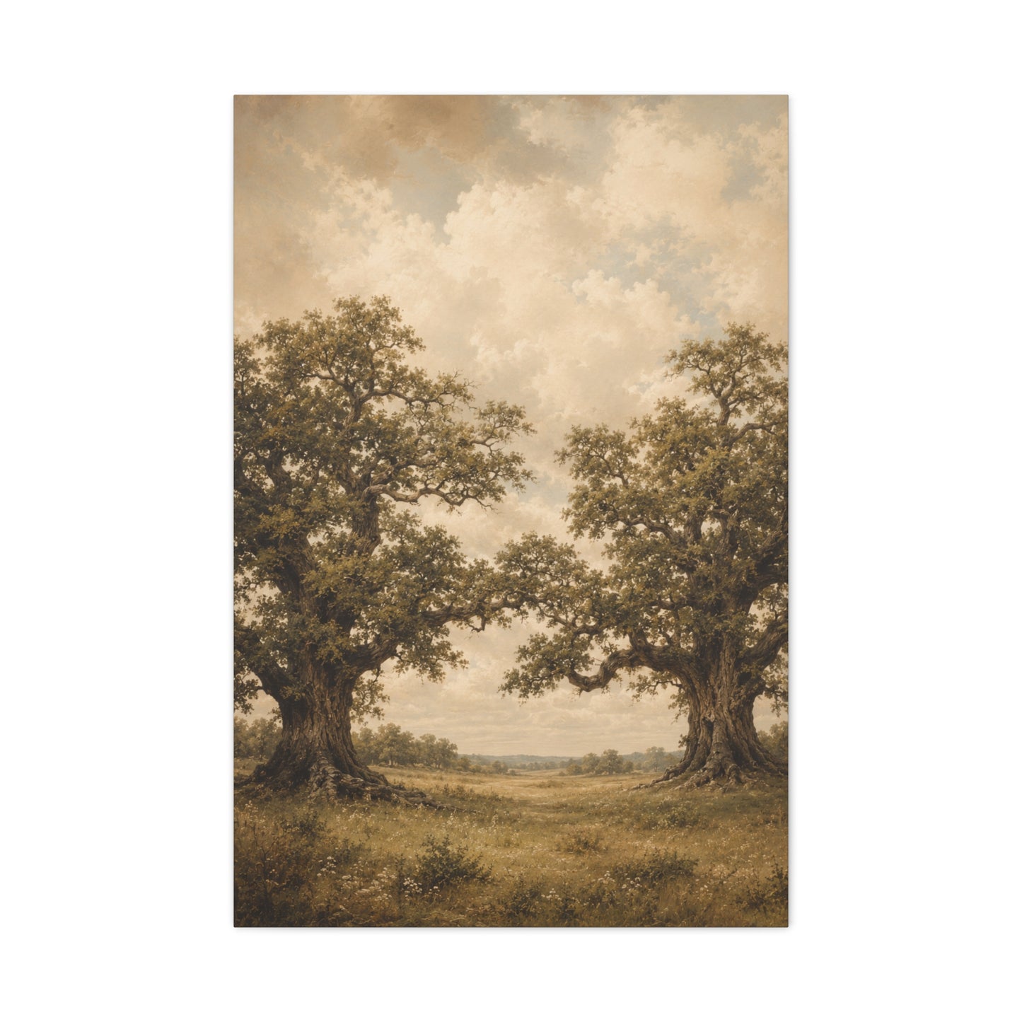 Twin Oak Harmony Landscape Trees Wall Art & Canvas Print