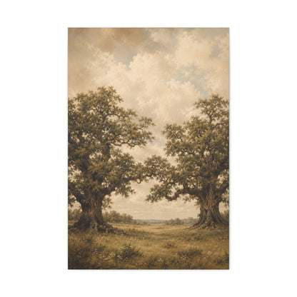Twin Oak Harmony Landscape Trees Wall Art & Canvas Print