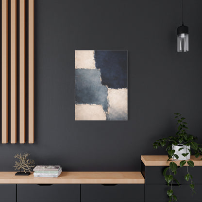 Navy and Stone Color Block Composition Wall Art & Canvas Print