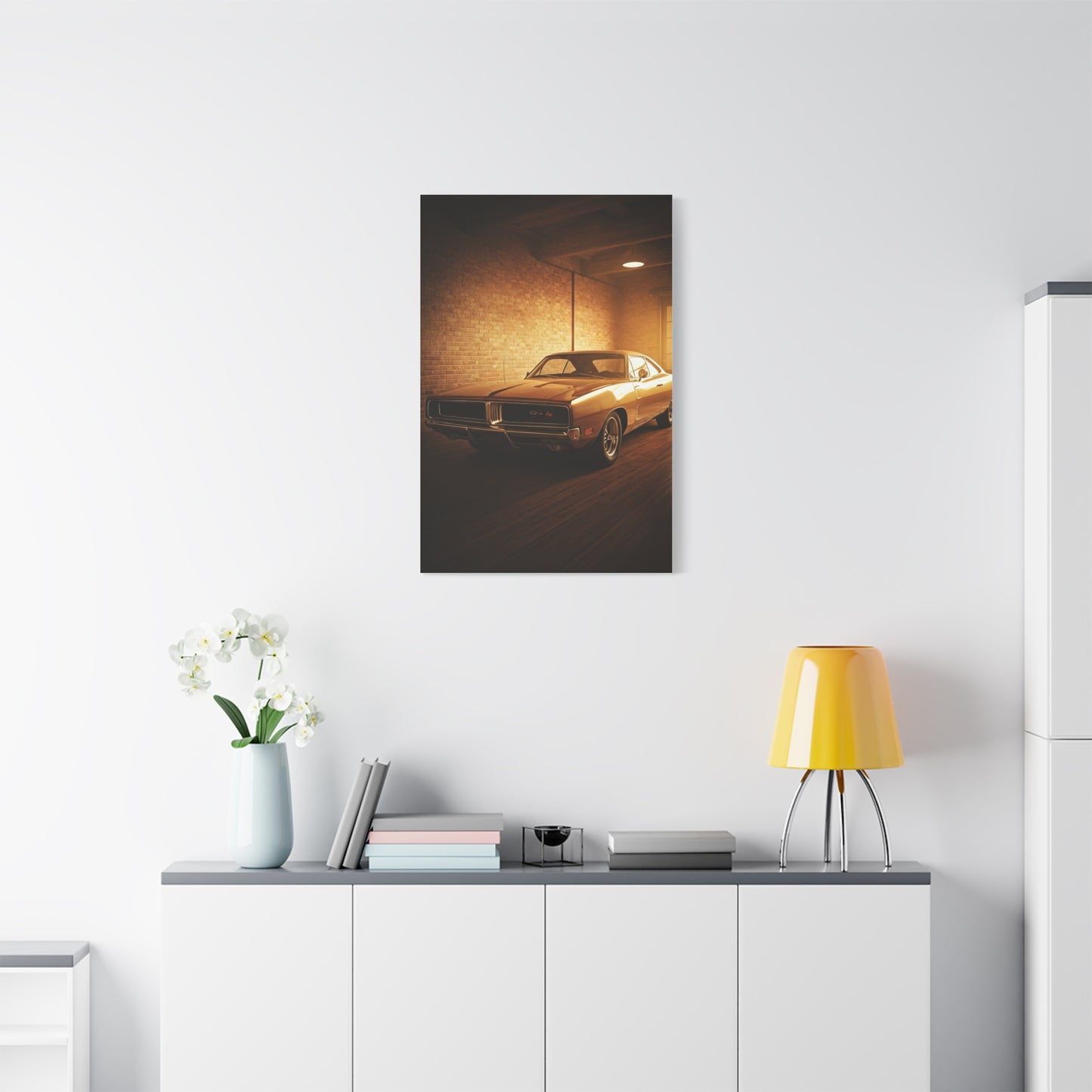 Dodge Charger R/T Restoration Garage Wall Art & Canvas Prints