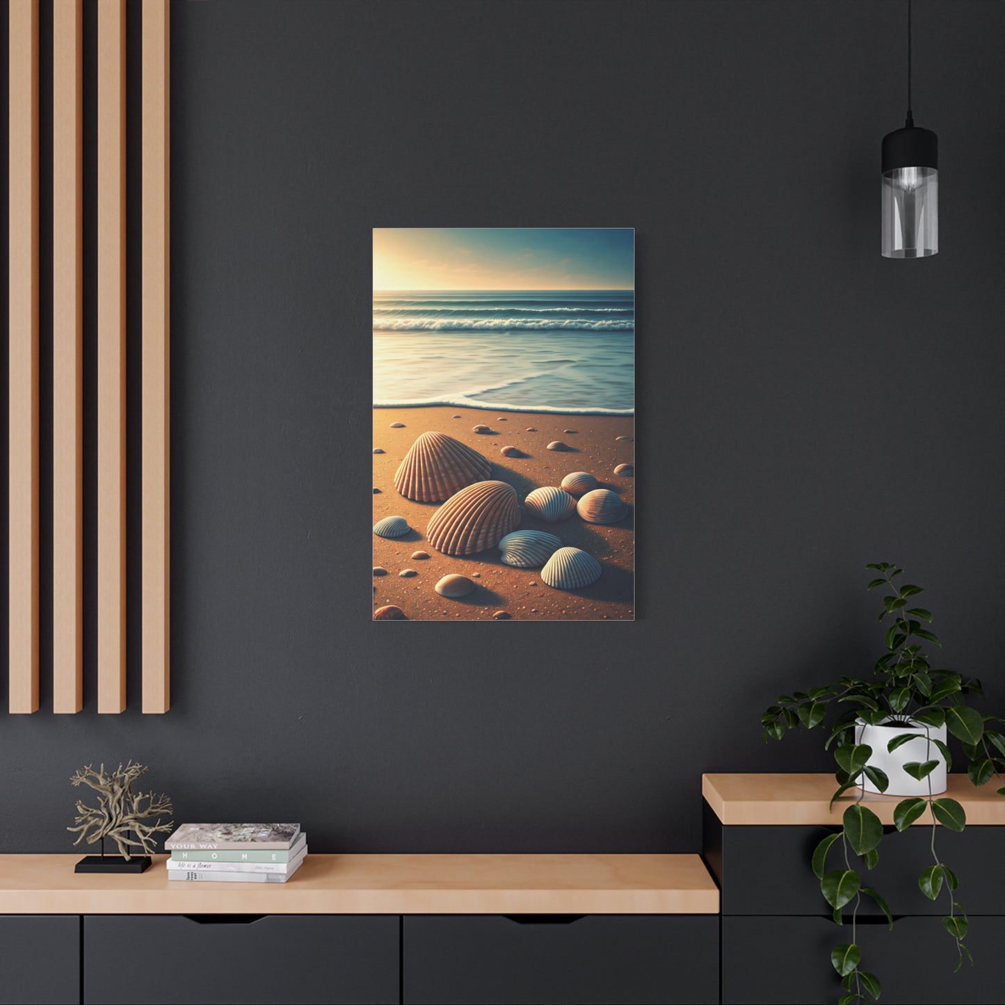 Seashell Collection on Warm Coastal Sand Wall Art & Canvas Prints