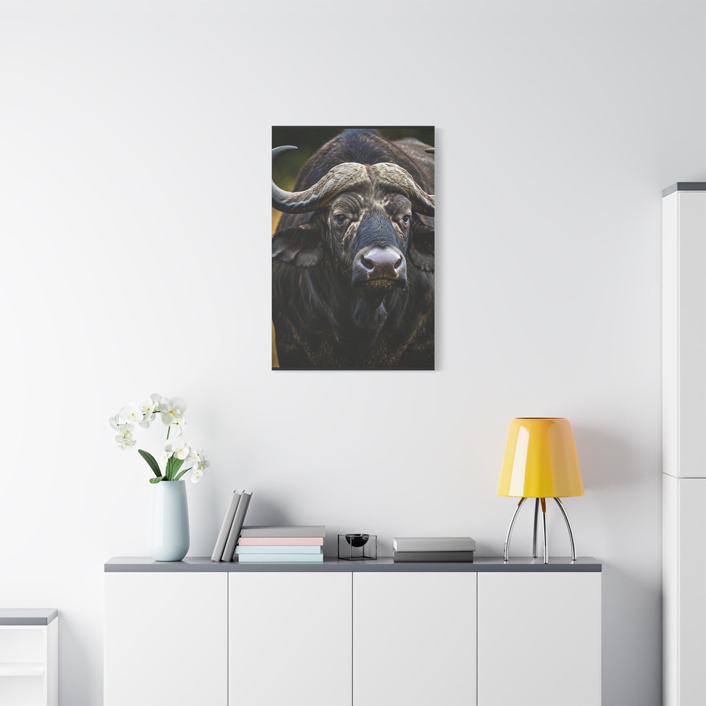 Mud-Covered Water Buffalo Close-Up Wall Art & Canvas Print