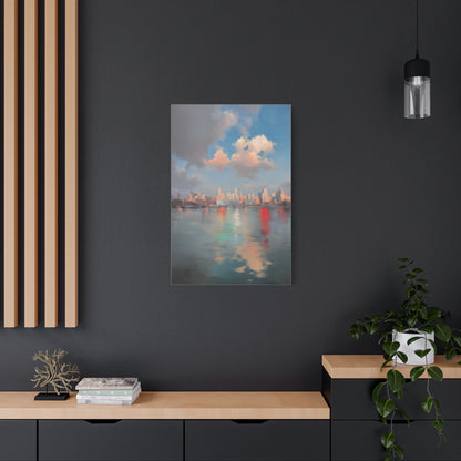 New York Skyline Pastel Dawn Serenity Wall Art & Canvas Print