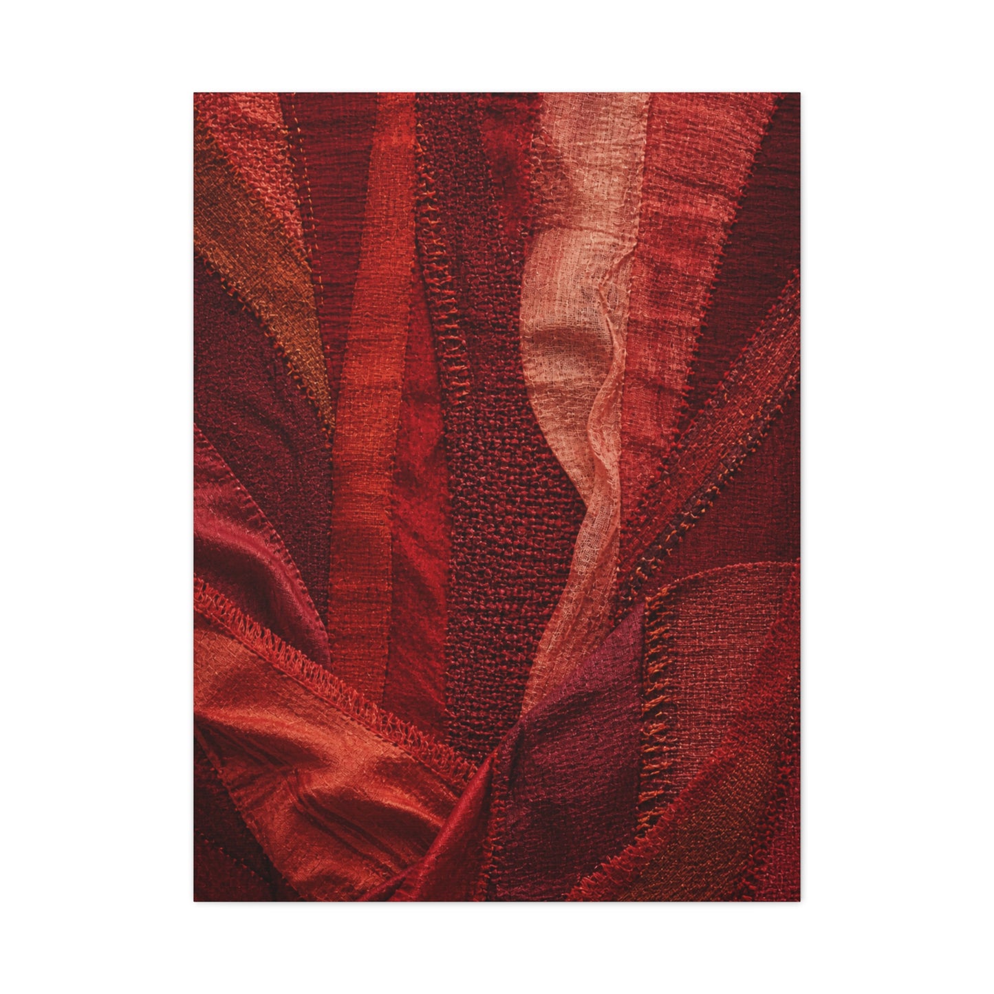 Red Textile Layered Fabric Abstraction Wall Art & Canvas Print