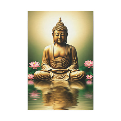 Lotus Reflection Buddha Meditation Wall Art & Canvas Prints