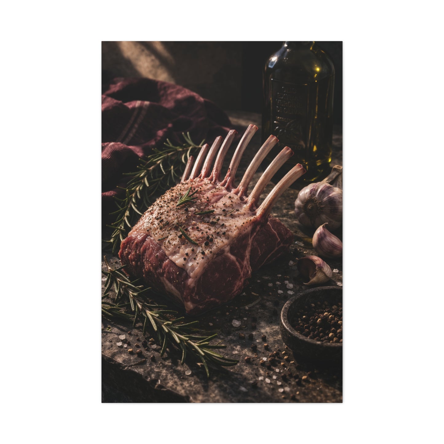 Frenched Rack of Lamb Rustic Prep Wall Art & Canvas Print