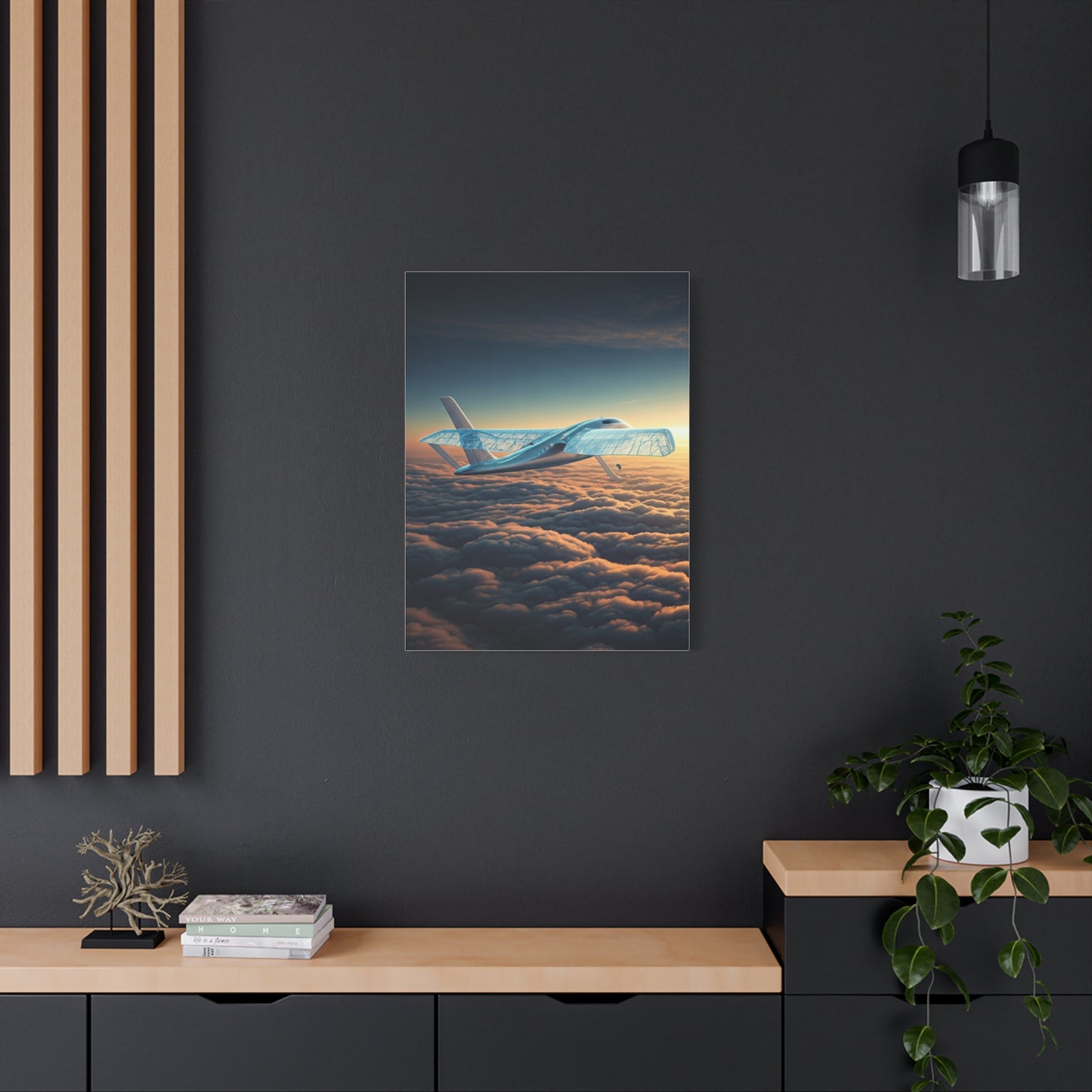 Elegant Concept Aircraft Above Clouds Wall Art & Canvas Prints