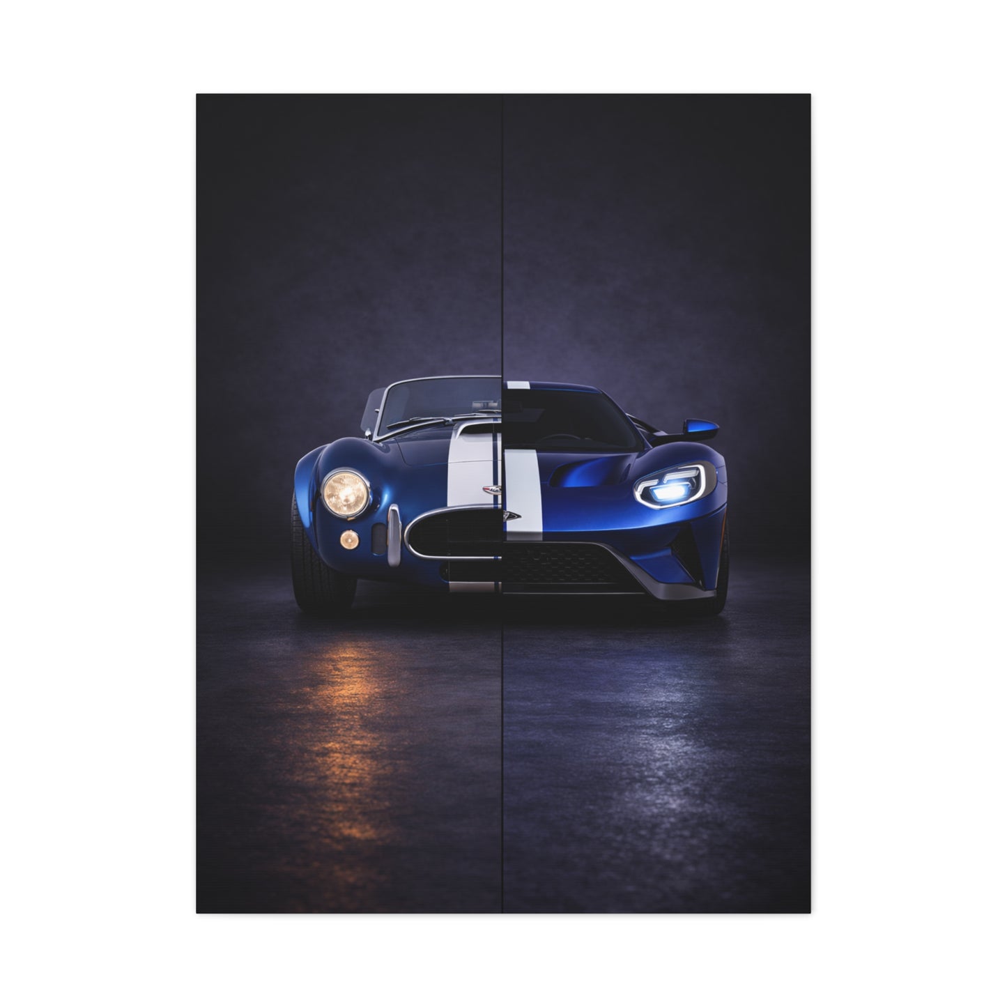 Shelby Cobra vs Ford GT Split Heritage and Modern Wall Art & Canvas Prints