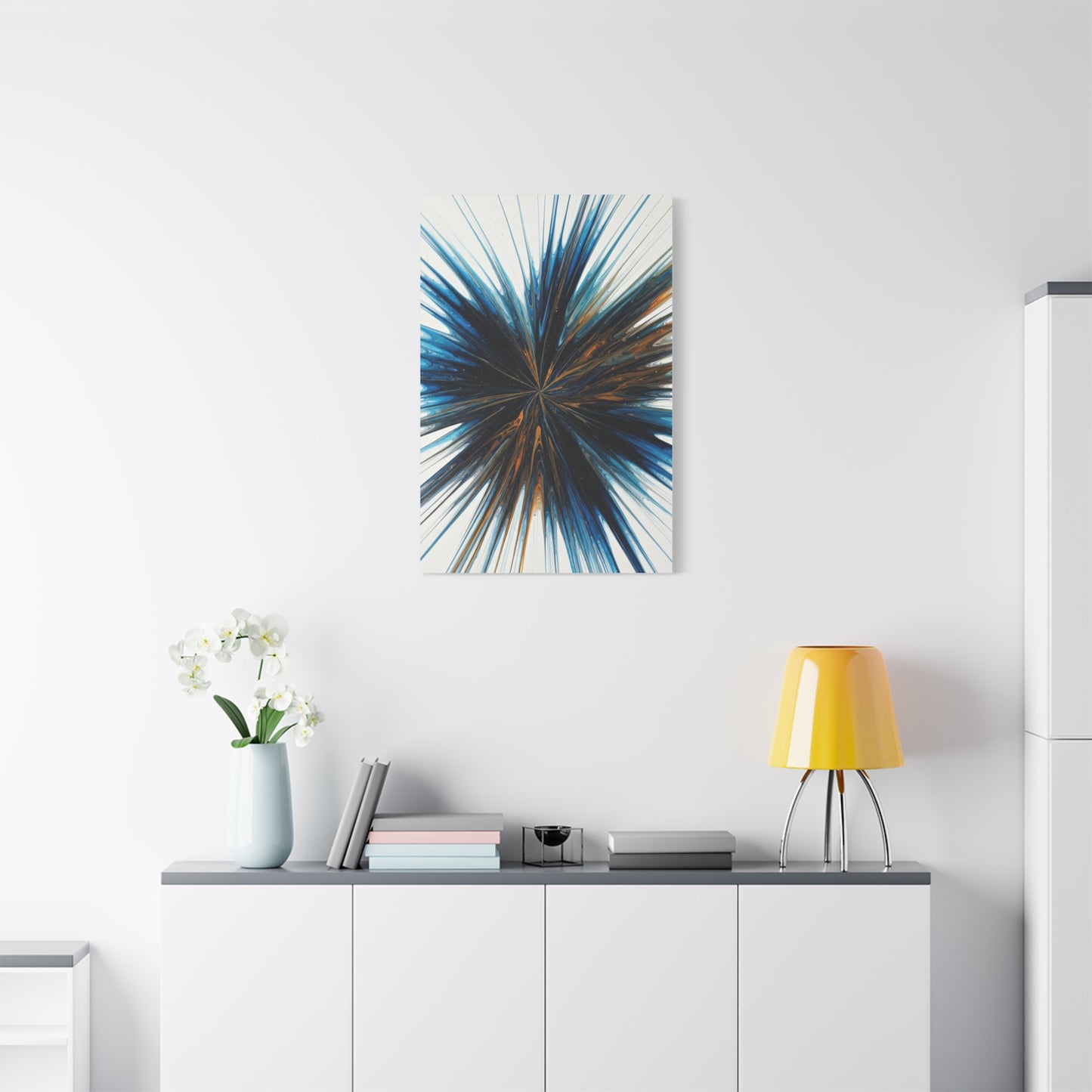 Deep Blue Starburst Abstract Wall Art & Canvas Prints