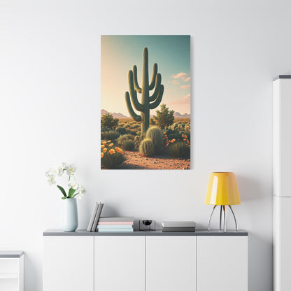 Saguaro and Barrel Cactus Desert Vista Wall Art & Canvas Prints
