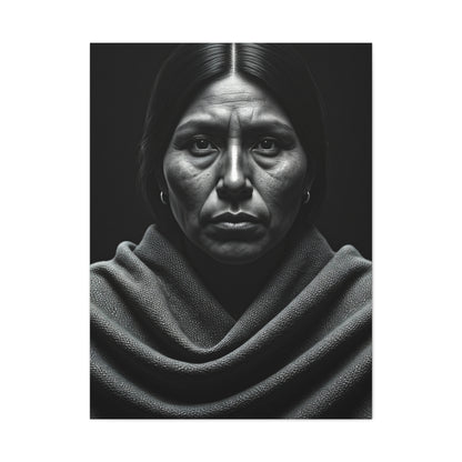Silent Resilience Black & White Portrait Wall Art & Canvas Prints