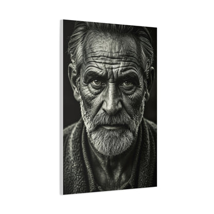 Lines of Time Black & White Elder Portrait Wall Art & Canvas Prints
