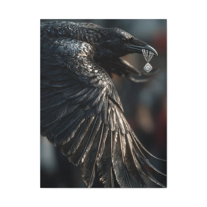 Crow Stealing Diamond Earring Wall Art & Canvas Print