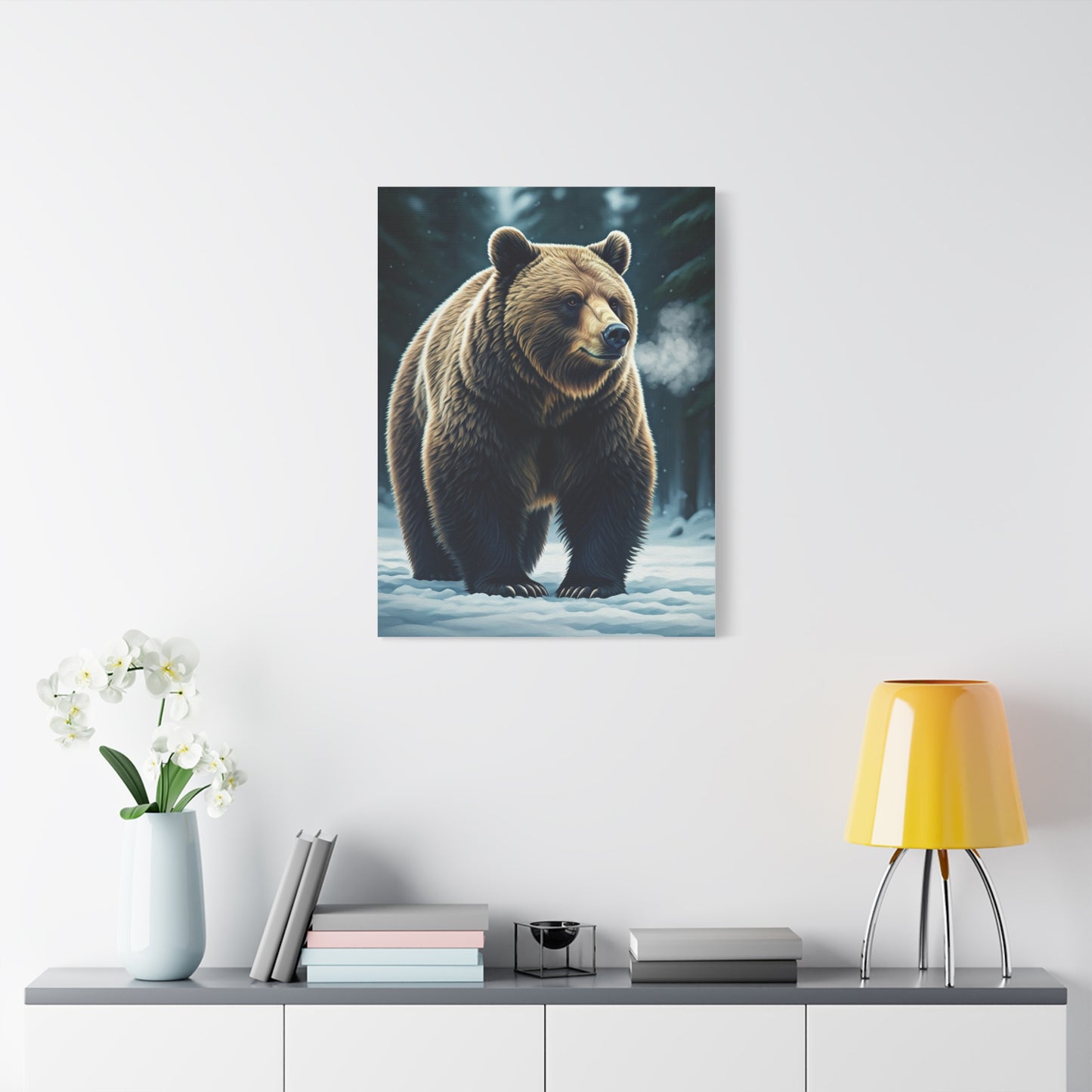 Snowy Landscape Grizzly Bear Wall Art & Canvas Prints