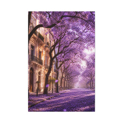 Jacaranda Blossom Boulevard Wall Art & Canvas Print