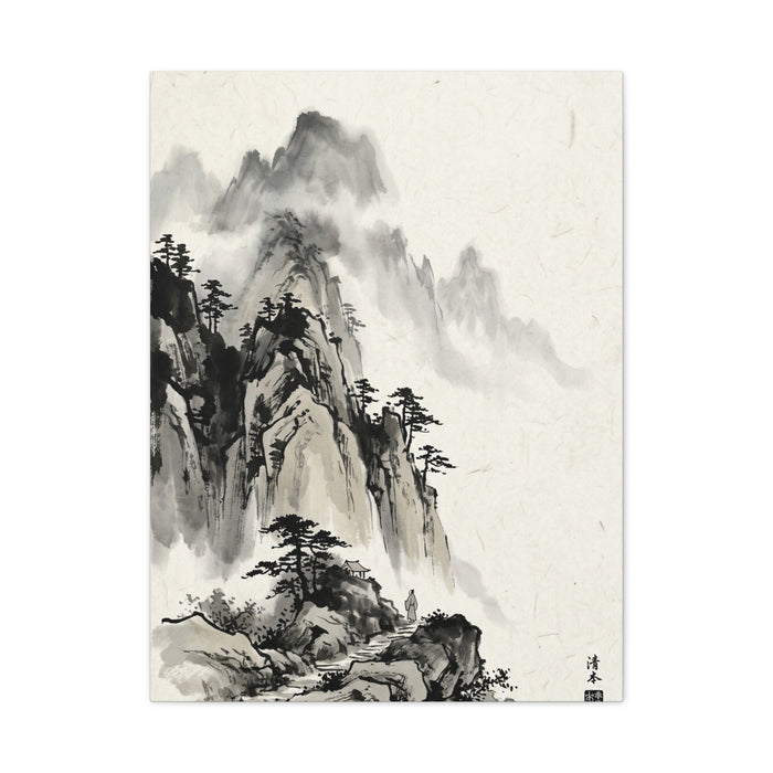 Japanese Sumi-e Mountain Path Wall Art & Canvas Print