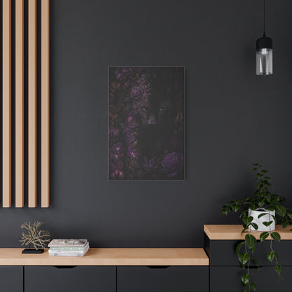 Black Panther Floral Jungle Portrait Wall Art & Canvas Print