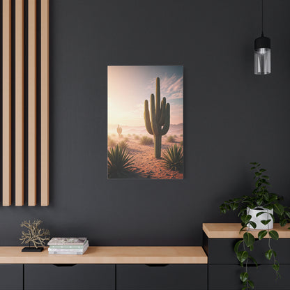 Desert Saguaro at Pastel Sunrise Wall Art & Canvas Prints