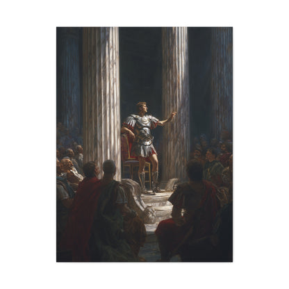 Julius Caesar Addressing The Roman Senate Wall Art & Canvas Print