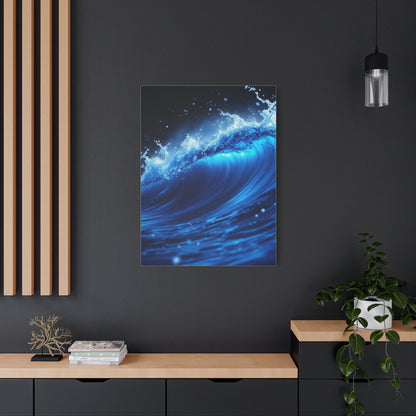 Powerful Ocean Wave in Electric Blue Motion Wall Art & Canvas Prints