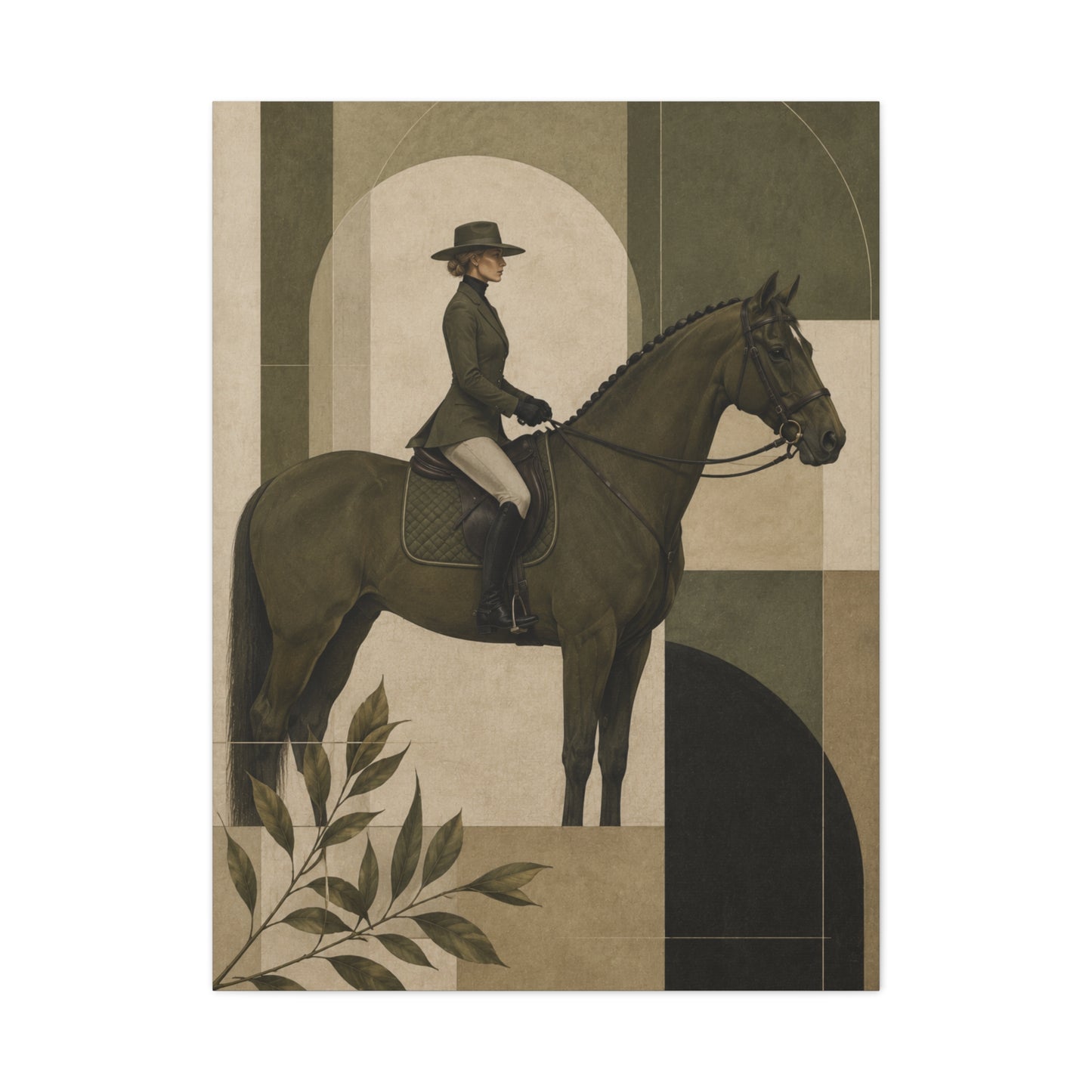 Equestrian Editorial Profile Composition Wall Art & Canvas Print