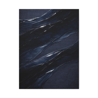 Fluid Navy Wave Abstraction Wall Art & Canvas Print