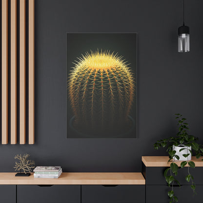 Golden Crown Cactus Portrait Wall Art & Canvas Prints