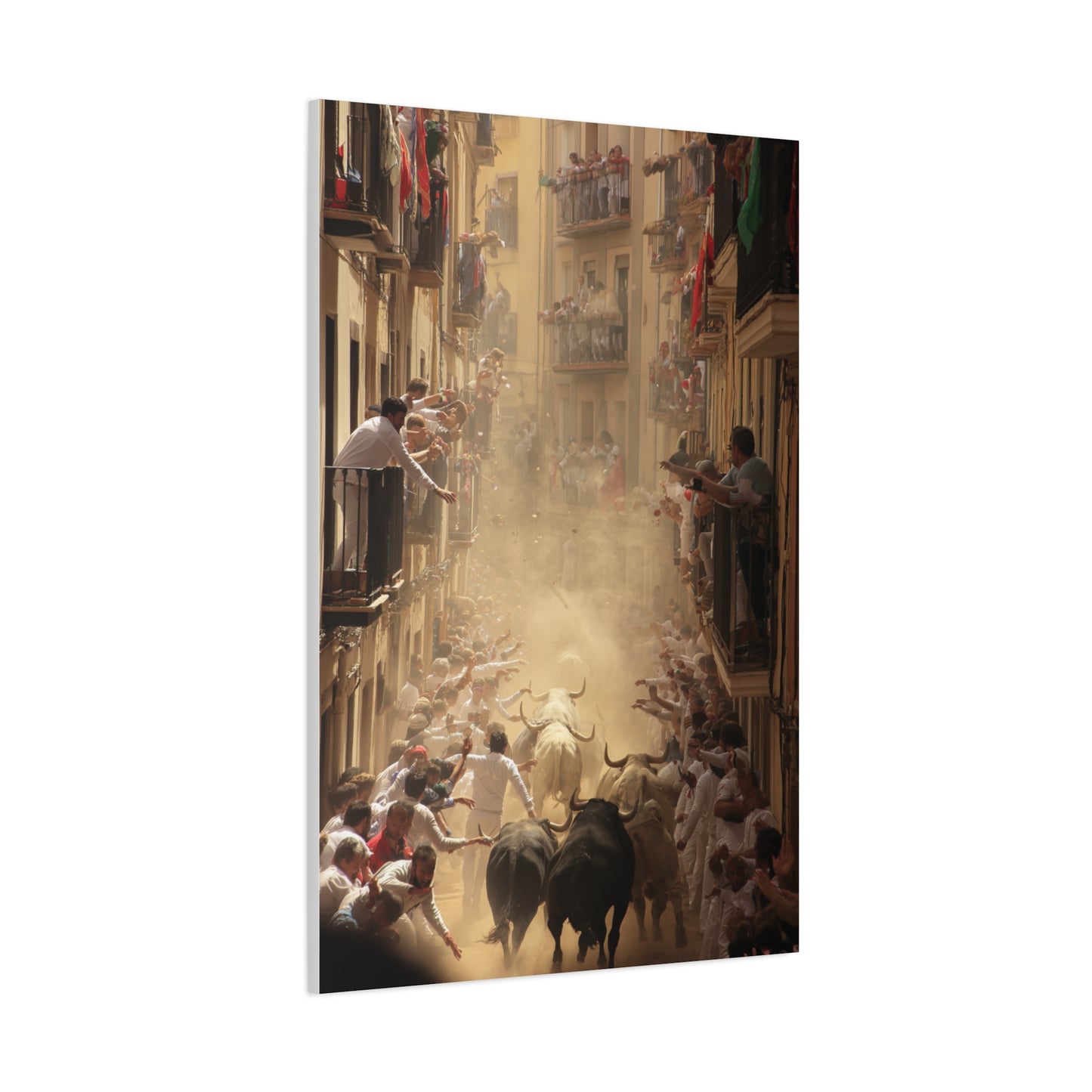 Running of the Bulls Festival Charge Wall Art & Canvas Print