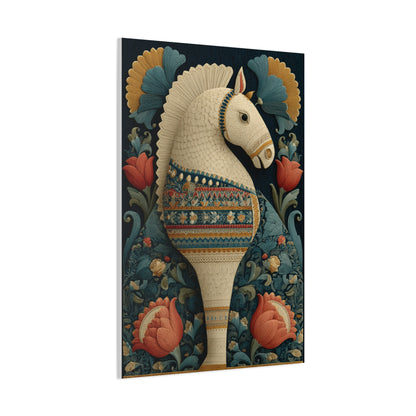 Swedish Dala Horse Folk Floral Wall Art & Canvas Print