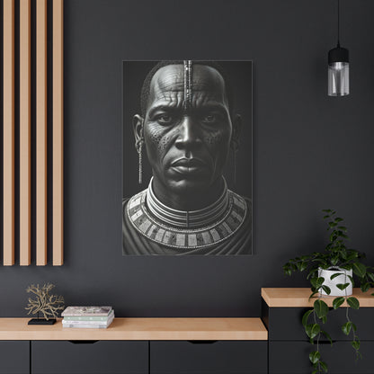 Tribal Elder with Ornamental Collar Wall Art & Canvas Prints