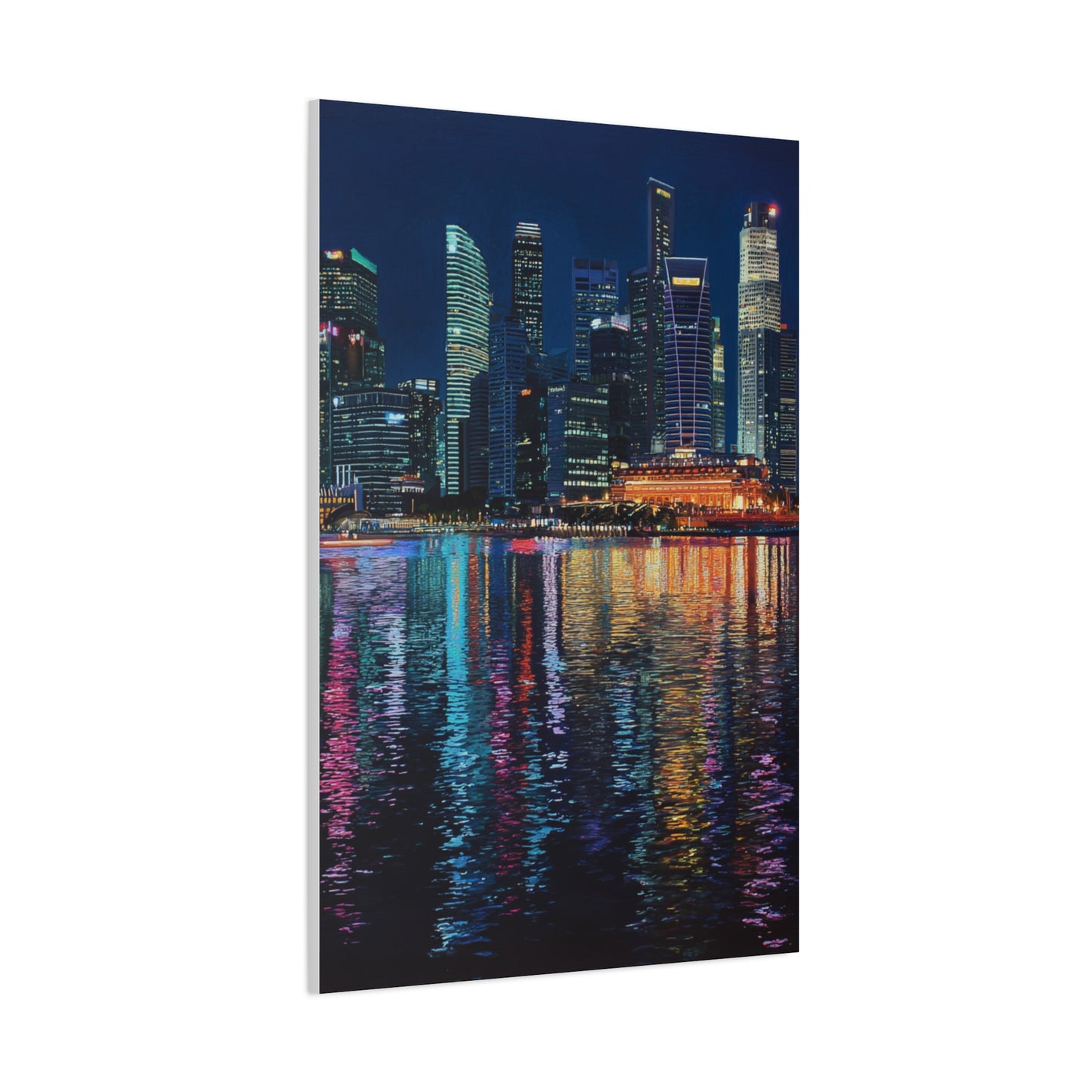 Singapore Skyline Marina Bay Night Reflections Wall Art & Canvas Print