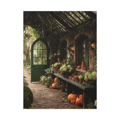 Autumn Greenhouse Harvest Scene Wall Art & Canvas Print