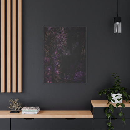 Black Panther Floral Jungle Portrait Wall Art & Canvas Print