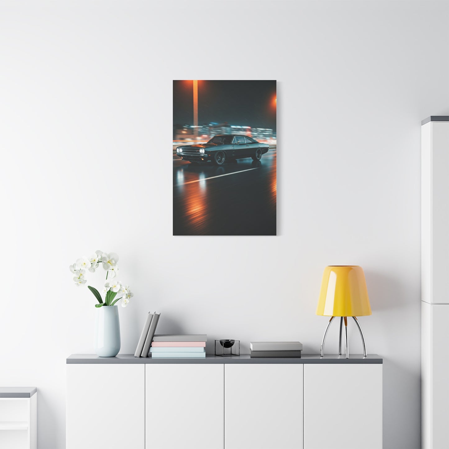 1968 Dodge Charger R/T Triple Black Night Cruise Wall Art & Canvas Prints