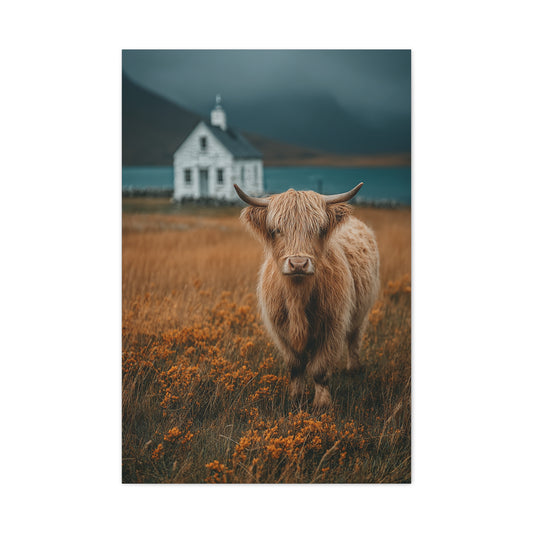 Highland Cow Farm Pasture Wall Art & Canvas Print