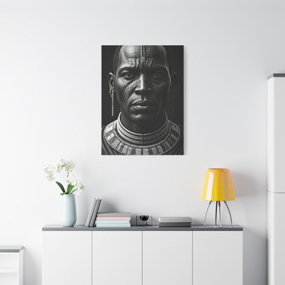Tribal Elder with Ornamental Collar Wall Art & Canvas Prints