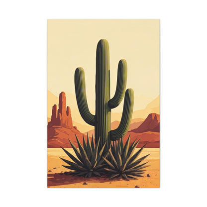 Red Mesa Desert Cactus Landscape Wall Art & Canvas Prints