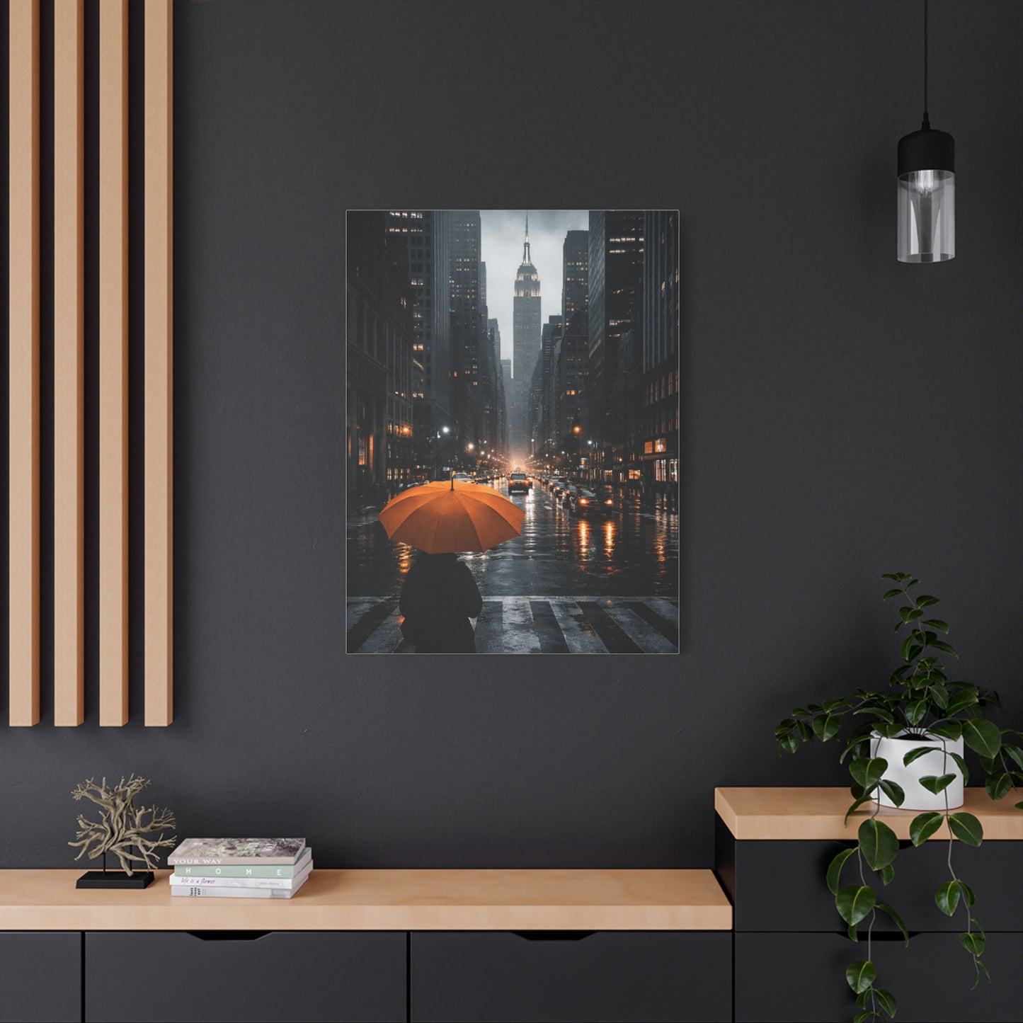 City Rain Reflection Wall Art & Canvas Print