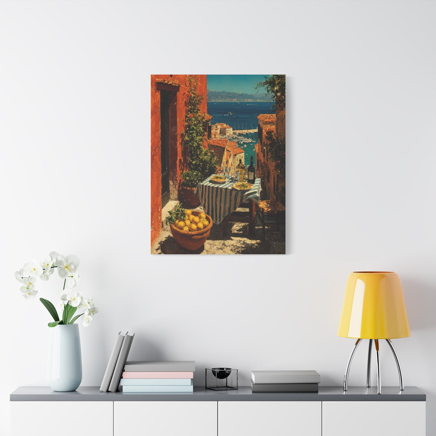 Amalfi Coast Terrace Lunch Wall Art & Canvas Print